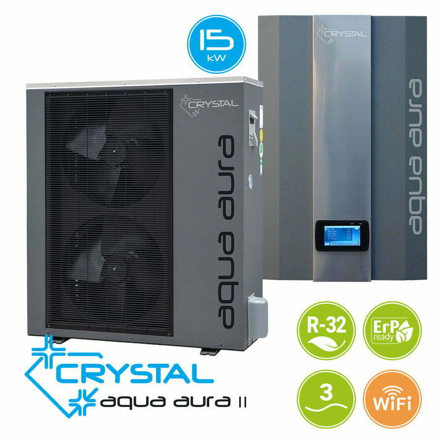 Pompa de caldura aer apa HomeFort Crystal Aqua Aura II 15kW invertor